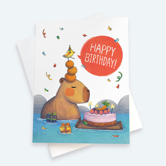 Chill Capybara Birthday Card
