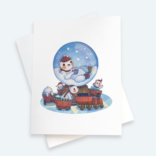 Chillin Polar Bear Christmas Card