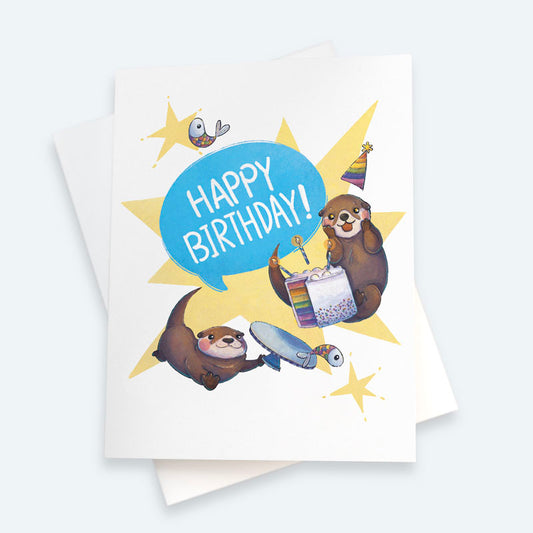 Otter Chaos Birthday Card