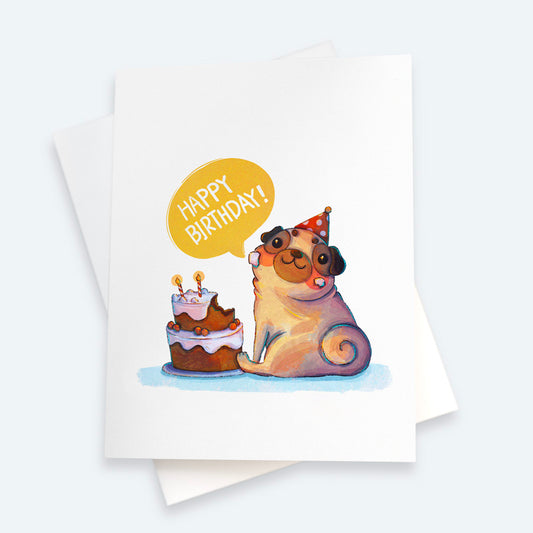 Sincere Pug Birthday Card