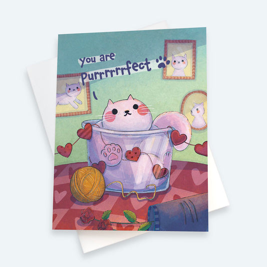 Purrfect Cat Romantic Card