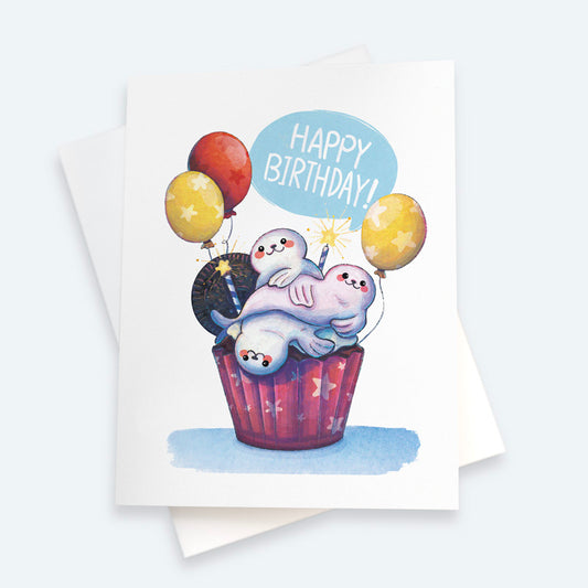 Silly Seals Birthday Card