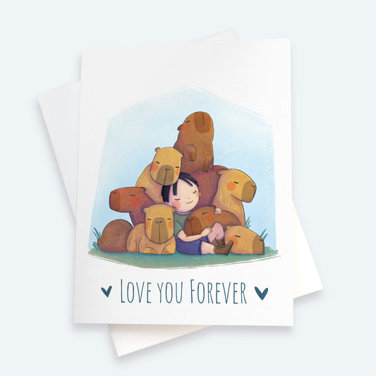 Love You Forever Capybara Card